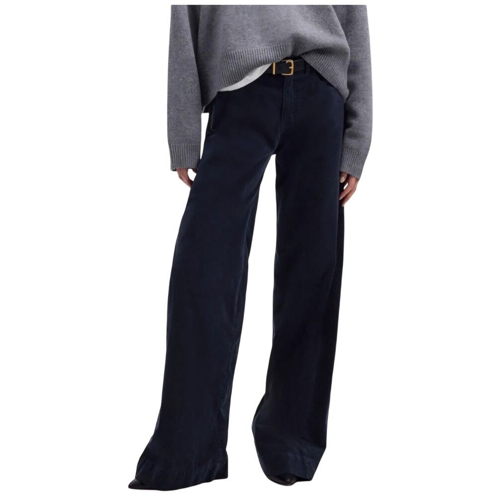 Madewell Wide Leg Pants - Dark Blue